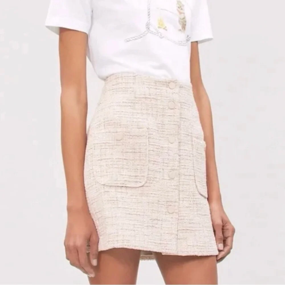 Sandro Agatha Boucle Tweed A-Line Mini Skirt - Picture 1 of 9